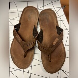 Flojos Alonzo Men’s brown leathers thong sandals sz 12